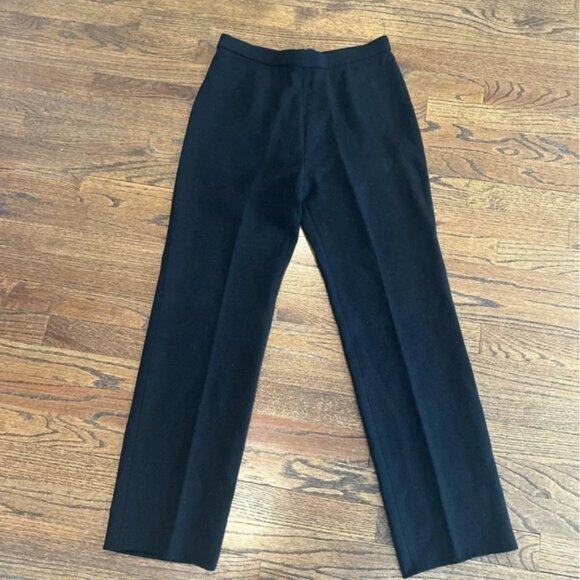 Eileen Fisher BlackHigh Waisted Trousers Full Leg Style P375 Sx 8 T0466